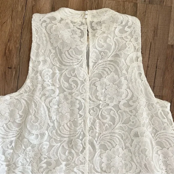 Umgee Pineapple Embroidered White Lace Mini Dress - Picture 7 of 8